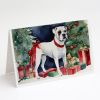 White Boxer Christmas Greeting Cards Pack of 8 Blank Cards with Envelopes Whimsical A7 Size 5x7 Blank Note Cards