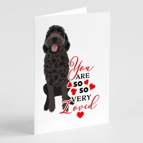 Doodle Black #1 so Loved Greeting Cards Pack of 8 Blank Cards with Envelopes Whimsical A7 Size 5x7 Blank Note Cards