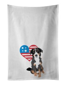 NEW Bernese Mountain Dog Puppy #2 Patriotic Kitchen Towel Set of 2 White Dish Towels Decorative Bathroom Hand towel for Hand, Face, Hair, Yoga, Tea