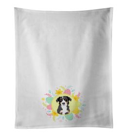 NEW Bernese Mountain Dog Puppy #2 Easter Kitchen Towel Set of 2 White Dish Towels Decorative Bathroom Hand towel for Hand, Face, Hair, Yoga, Tea