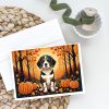 Beagle Fall Greeting Cards Pack of 8 Blank Cards with Envelopes Whimsical A7 Size 5x7 Blank Note Cards